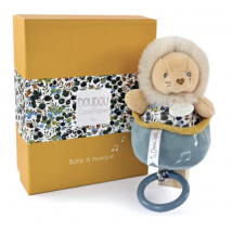 Doudou Bohaime Lion Boite A Musique - Doudou Et Compagnie - Orange