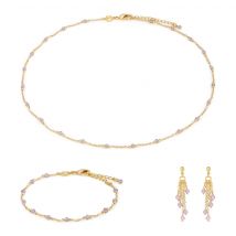 Collier, Bracelet Et Boucles D'Oreilles Elyssa En Pierres Améthyste - Sloya
