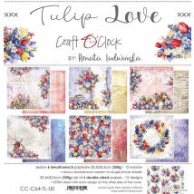 6 Papiers Scrapbooking 30 X30 Cm Craft O' Clock Tulipe Love - No Name