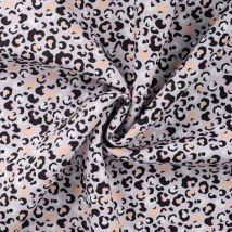 Tissu Softshell Digital Léopard Sur Fond Gris - Au Mètre - Craftine