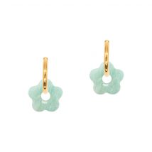 Boucles D'Oreilles Fleur En Pierres Amazonite - Sloya
