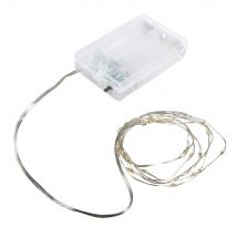 Mini - Guirl.lumin. Del Av.fil / Minuterie, Jaune Lumineux, 130cm, 20 Led's, À Piles - Rayher
