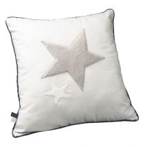 Coussin Décoratif En Coton Blanc Étoile - Sauthon