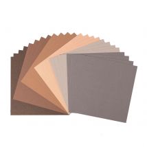 Papier Cartonné Marron - 15,2 X 15,2 Cm - 216 G - 6 Couleurs - Texturé - Florence - 24 Feuilles Scrapbooking