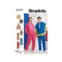 Patron Simplicity 9379 - Sweats À Capuche, Pantalons Et T-shirts Unisexe Surdimensionnés En Tricot 40 Au 62 Fr Taille N°fr 40-62