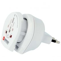 Skross Adaptateur De Voyage 2-en-1 Universel Pour Italie 13a Blanc