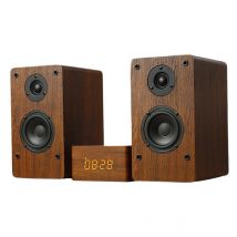 Enceinte Bluetooth Bois Son 360° Subwoofer 4' Tweeter 2' Basse Profonde Marron Yonis - Yonis