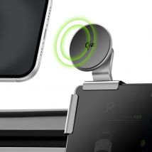 4smarts Support Voiture Magnétique Avec Charge Sans Fil Qi2 Et Fixation Ecran Tesla Argent