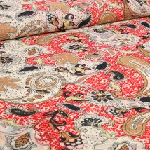 Tissu Mousseline Paisley Sur Fond Ecru - Craftine