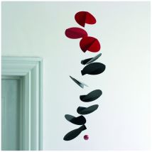 Mobile Flensted Turning Leaves En Métal Et Bois – Design Moderne Noir Et Rouge - Flensted Mobiles