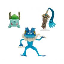 Pokémon - Pack 3 Figurines Battle Figure Set Monorpale, Bulbizarre 4, Croâporal 5 Cm - Jazwares