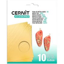 10 Feuilles Métallisées - Or - Loisirs Créatifs - Cernit Scrapbooking