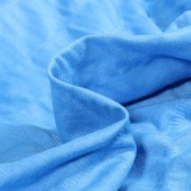Tissu Jersey Coton Smocké Uni Bleu Turquoise - Craftine