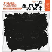 Sachet 6 Masques A Gratter Enfant Oiseaux Et Animaux - Graine Creative