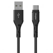 Energizer Câble De Charge Et De Données Usb-a Vers Usb-c En Nylon Tressé 2m Anti-nœud Noir - Energizer
