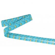 Biais De Couture 3 M X 20 Mm - Bleu Clair À Fleurs - Artemio