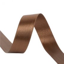 Bobine 25m Ruban Satin Double Face Marron Vert Fabriqué En France - My mercerie