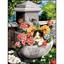 Canevas Antique Fontaine Surprise 40x50cm - SEG