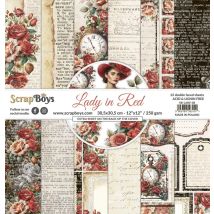 Pochette De 12 Feuilles Lady In Red Scrapboys Scrapbooking