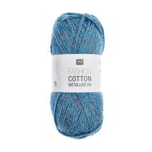 Fil À Tricoter Fashion Cotton Métallisé Dk - Rico Design 28 Bleu