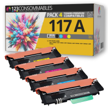 117a - Pack 4 Toners Hp 117a Compatibles Hp Color Laser 150a Mfp 178nw - 123consommables