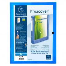 Boite De Classement À Pression Dos 40mm Polypropylène Chromaline 7/10e Krea Cover - Bleu - X 5 - Exacompta
