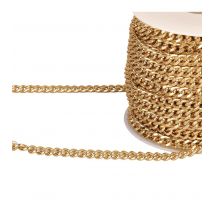 Chaîne Aluminium 7mm Or Au Mètre - MyMercerie