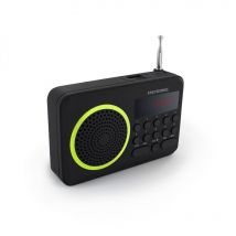 Radio Portable Fm Mp3 Avec Ports Usb/micro Sd - Noir Et Vert - Metronic