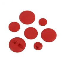 Lot De 6 Boutons Tunnel Classique Rouge - MyMercerie