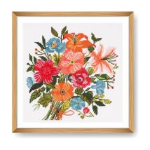 Kit Point De Croix Bouquet Floral 36x36 Cm - Trimits Bouquet Floral