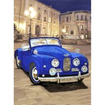 Kit Carte Broderie Diamant 21x29cm Cabriolet - Crystal Art