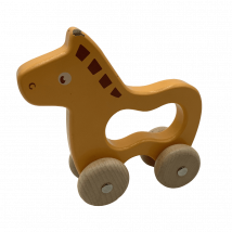Cheval En Bois À Roulette