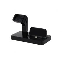 Avizar Socle De Chargement 2 En 1 Pour Apple Watch Et Iphone Durable Avec Port Usb Noir