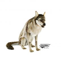 Hansa Peluche Geante Loup Assis 105cml - Hansa Peluches Géantes