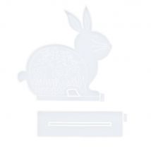 Moule En Silicone 22,4 Cm X 22,7 Cm X 0,9 Cm - Lapin Avec Pied - Jesmonite