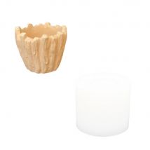 Moule En Silicone Ø 8cm X 6cm - Pot De Fleurs Écorce - Jesmonite
