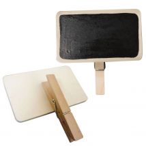 12 Pinces À Linge Bois Avec Ardoises 9 Cm - Graine Creative