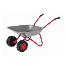 Brouette Gris Rouge Double Roues Rollymetallschubkarre - Rolly Toys