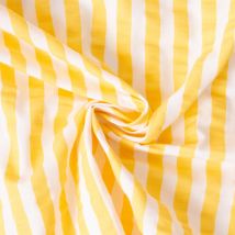 Tissu Coton Seersucker Rayé Blanc - Craftine