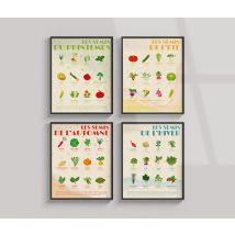 Poster - Les 4 Saisons De Semis - Dr. Jonquille & Mr. Ail