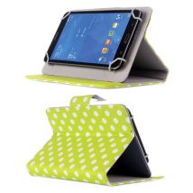 Housse Universelle Tablette Tactile 7 Pouces Verte À Pois Blancs Rabat Pression Yonis - Yonis