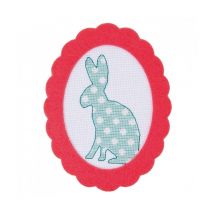 Kit Point De Croix ~ Lièvre ~ Flower Power Petit Format - Rico Design Bleu