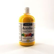 Peinture Acrylique En Bouteille Jaune 500ml - Amt