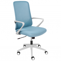 Chaise De Bureau Bleue En Tissu Pivotante Réglable En Hauteur Et Inclinable - Beliani