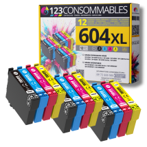 604xl - Pack 12 Cartouches Epson 604 Xl Compatibles Xp-2200 Xp-3200 Xp-4200 - 123consommables