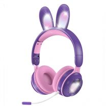 Casque Audio Bluetooth 5.0 Sans Fil Oreilles De Lapin Pour Pc Couleur Menthe Violet 2 Yonis - Yonis