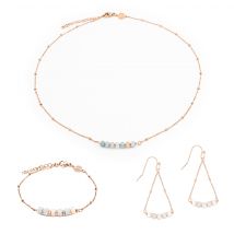 Collier, Bracelet Et Boucles D'Oreilles Piana En Pierres Amazonite - Sloya