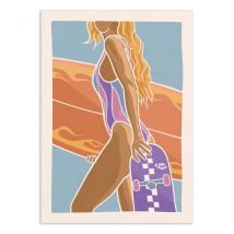 Affiche 30x40 Cm - Skate And Surf Fire - Art Rider - Wall Editions