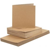 Cartes 15 X 15 Cm Et Enveloppes - Naturel - 50 Sets - CC Hobby