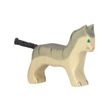 Figurine Holtztiger Petit Chat - Gris